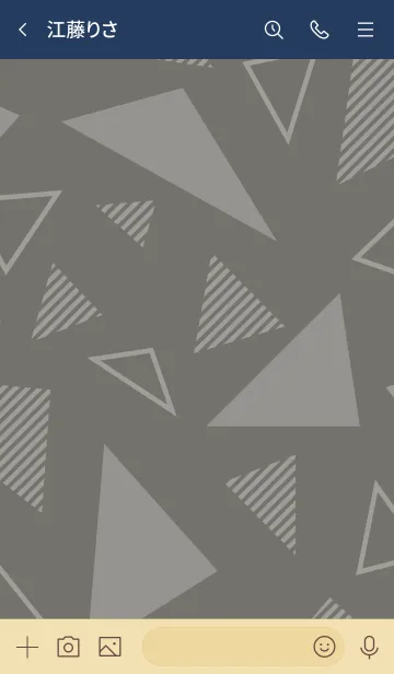 [LINE着せ替え] シンプル 白三角 グレー5の画像3