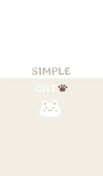 [LINE着せ替え] SIMPLE CAT ゆるっとかわいい猫ベージュの画像1