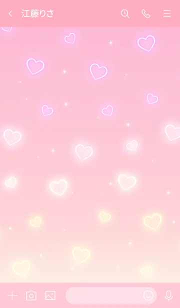 [LINE着せ替え] Glitter heart pink reの画像3