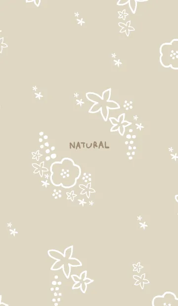 [LINE着せ替え] 白い花 ベージュ3の画像1