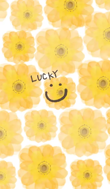 [LINE着せ替え] 水彩オレンジお花-スマイル15-の画像1