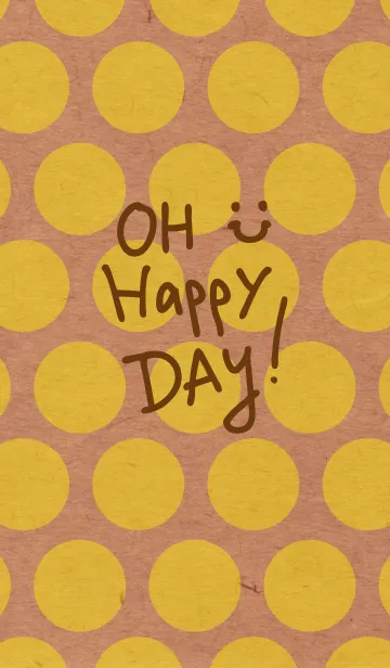 [LINE着せ替え] クラフト紙黄色ドット-スマイル23-の画像1