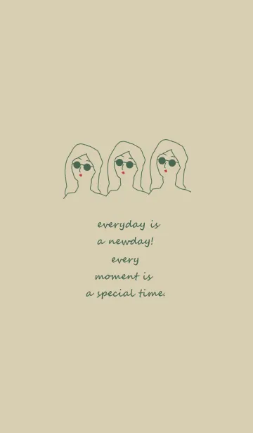 [LINE着せ替え] everyday is a newday (dustygreen beige)の画像1