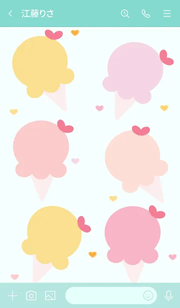 [LINE着せ替え] Cute ice-cream theme 104の画像3