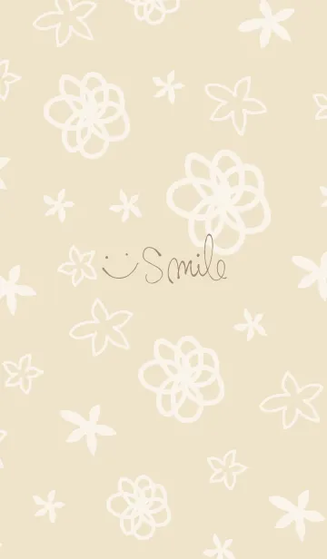 [LINE着せ替え] 白い花が舞う ベージュ2の画像1