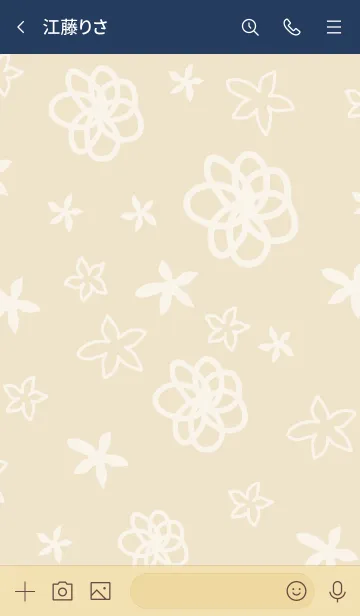 [LINE着せ替え] 白い花が舞う ベージュ2の画像3