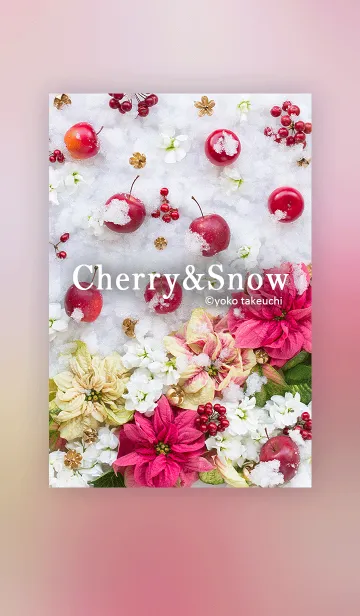 [LINE着せ替え] Cherry & Snow ～ 雪とさくらんぼの画像1