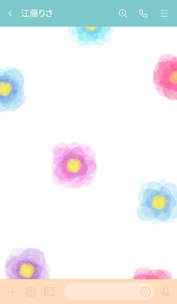 [LINE着せ替え] カラフルお花柄水彩27の画像3