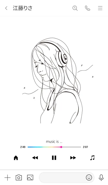 [LINE着せ替え] music is ... *white2の画像3