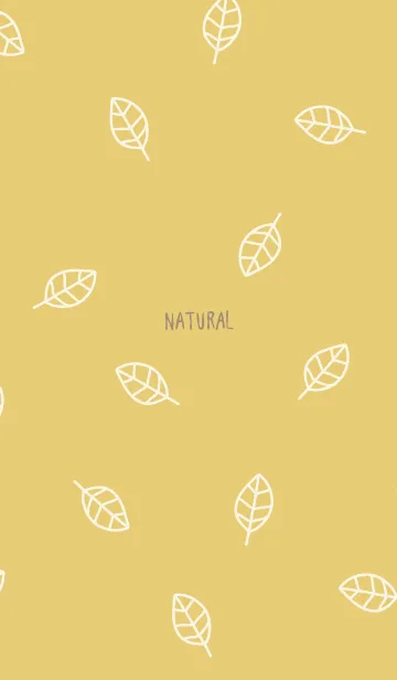 [LINE着せ替え] 白い葉っぱ イエローの画像1