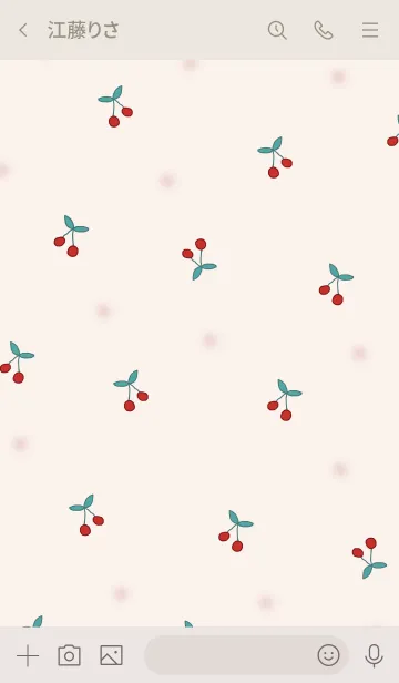 [LINE着せ替え] cherry pattern / ivory peachの画像3