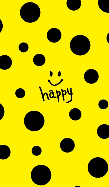 [LINE着せ替え] ドットスマイル黄色17の画像1