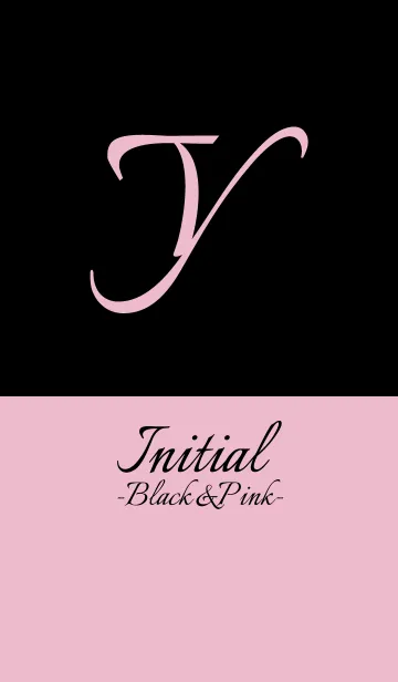 [LINE着せ替え] Initial -Y- Black+MilkyPinkの画像1