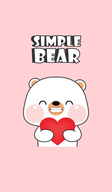[LINE着せ替え] Simple Love U White Bear Theme (JP)の画像1