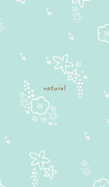 [LINE着せ替え] 白い花 グリーン3の画像1