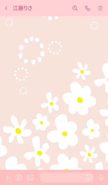 [LINE着せ替え] 白い花が可愛い ピンクの画像3