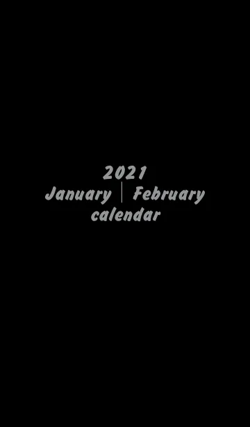 [LINE着せ替え] 2021カレンダー 1月、2月（日本用）Blackの画像1