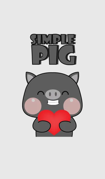 [LINE着せ替え] Simple Love U Black Pig Theme (JP)の画像1