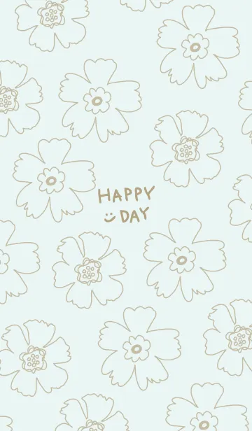 [LINE着せ替え] 線の花 ライトブルーの画像1