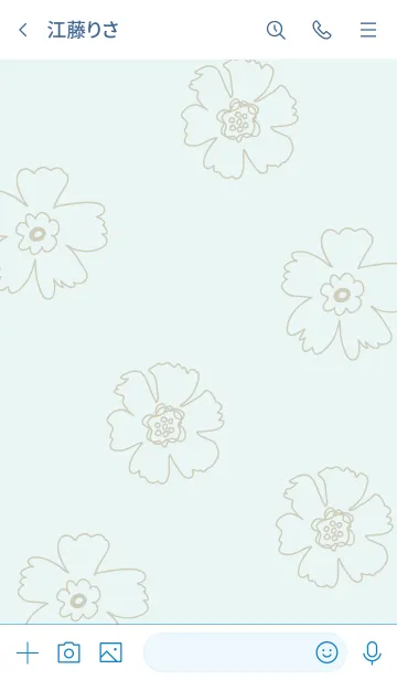 [LINE着せ替え] 線の花 ライトブルーの画像3