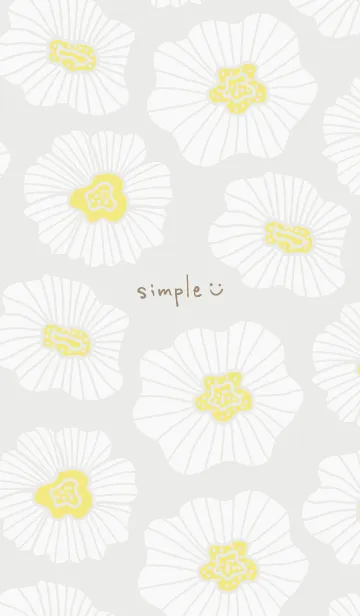 [LINE着せ替え] 白い花舞う グレー5の画像1