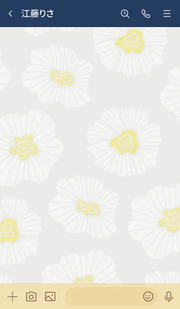 [LINE着せ替え] 白い花舞う グレー5の画像3