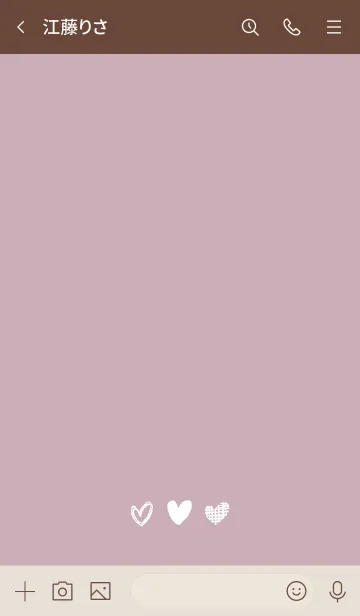 [LINE着せ替え] シンプル ハート/くすみピンクの画像3