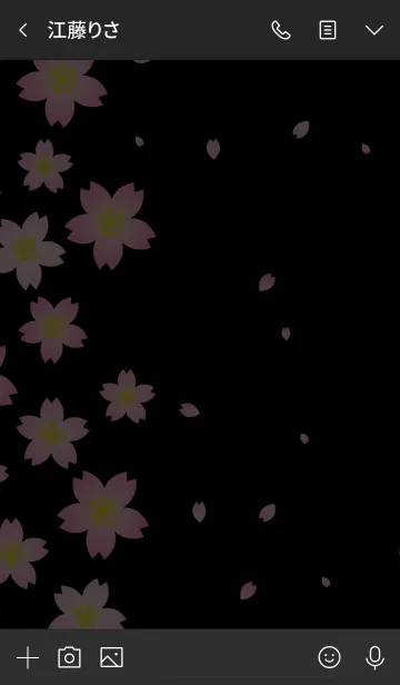 [LINE着せ替え] シンプル黒桜15の画像3