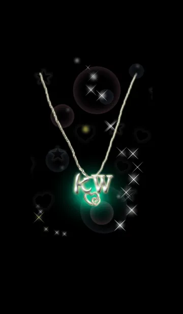 [LINE着せ替え] イニシャル K&W（ブラック2）の画像1