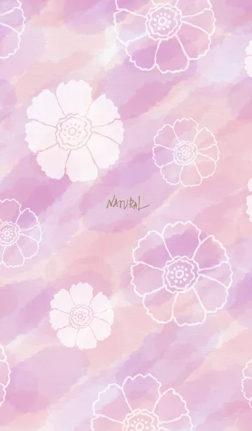 [LINE着せ替え] 花 水彩 ピンク5の画像1