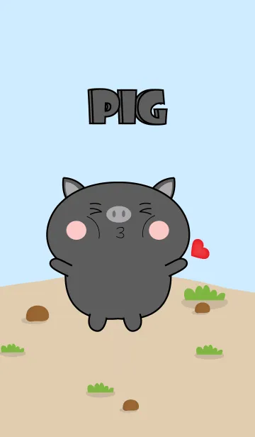 [LINE着せ替え] Emotions Cute Black Pig Theme (JP)の画像1