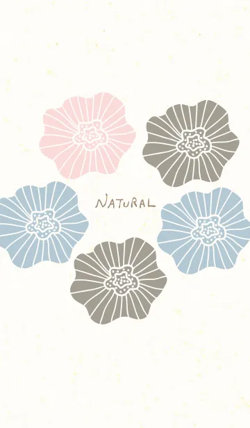 [LINE着せ替え] お花5つ くすみカラーの画像1