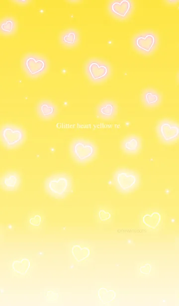 [LINE着せ替え] Glitter heart yellow reの画像1
