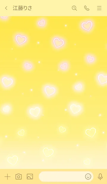 [LINE着せ替え] Glitter heart yellow reの画像3