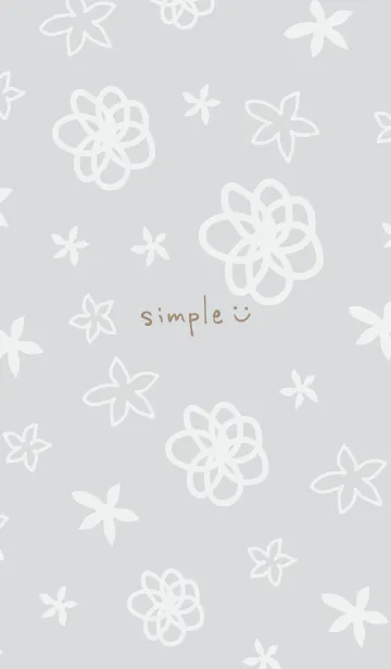 [LINE着せ替え] 白い花が舞う グレー3の画像1