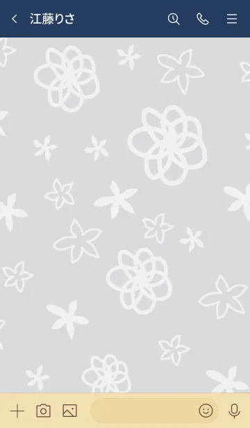 [LINE着せ替え] 白い花が舞う グレー3の画像3