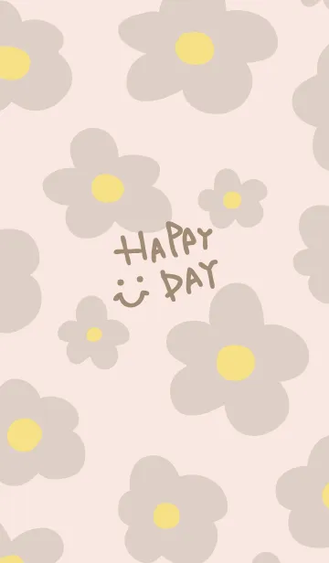 [LINE着せ替え] 北欧風 ベージュお花2の画像1