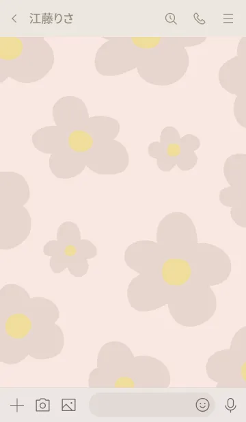 [LINE着せ替え] 北欧風 ベージュお花2の画像3