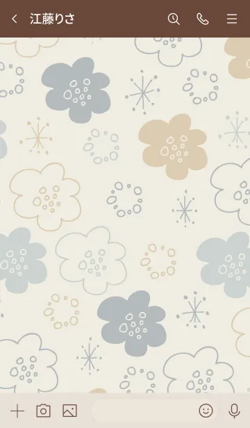 [LINE着せ替え] 手書きのお花くすみカラー11の画像3