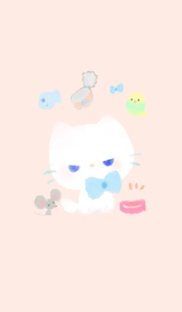 [LINE着せ替え] 白猫ちゃんと小さな仲間たちの画像1