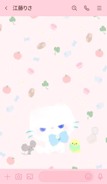 [LINE着せ替え] 白猫ちゃんと小さな仲間たちの画像3