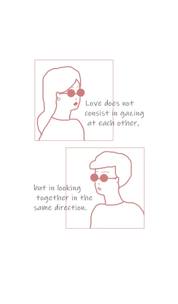 [LINE着せ替え] Sunglasses Boy and Girl /rouge redの画像1