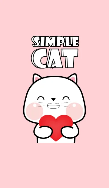 [LINE着せ替え] Simple Love U White Cat Theme (JP)の画像1