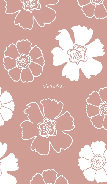 2種の白い花 ピンク4の着せ替えメイン画像