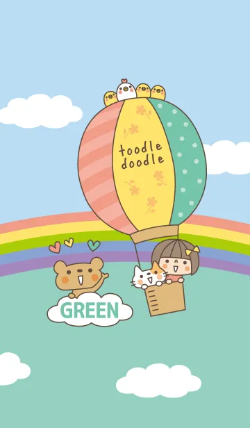 [LINE着せ替え] 大人可愛い♥パステル着せかえ【GREEN】の画像1