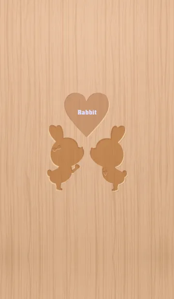 [LINE着せ替え] Woodgrain rabbit GB 5.の画像1