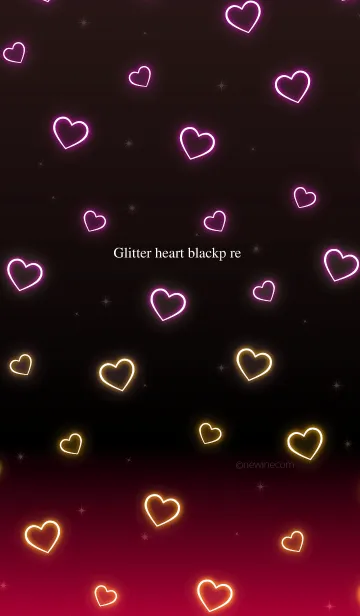[LINE着せ替え] Glitter heart blackp reの画像1
