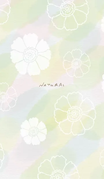 [LINE着せ替え] 花 水彩 緑10の画像1