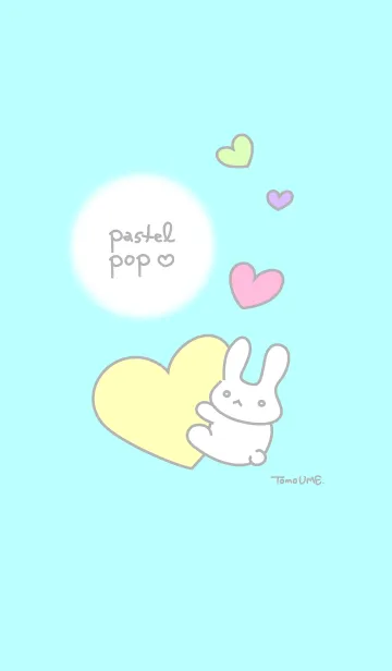 [LINE着せ替え] パステルPOPハート(ブルー)の画像1