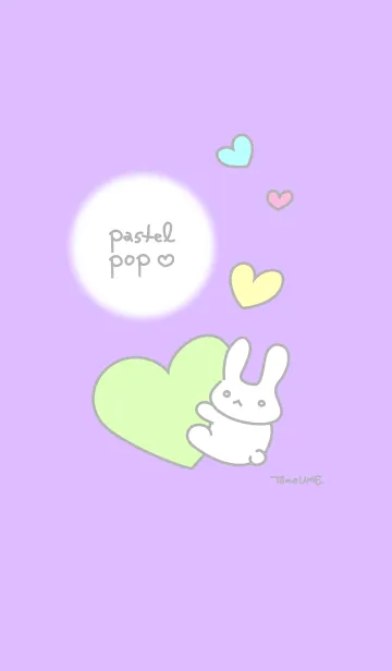 [LINE着せ替え] パステルPOPハート(パープル)の画像1